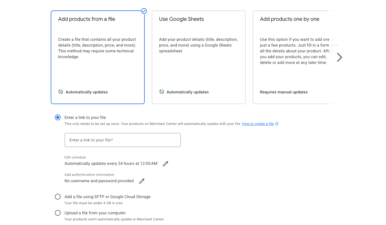 Add products from a file