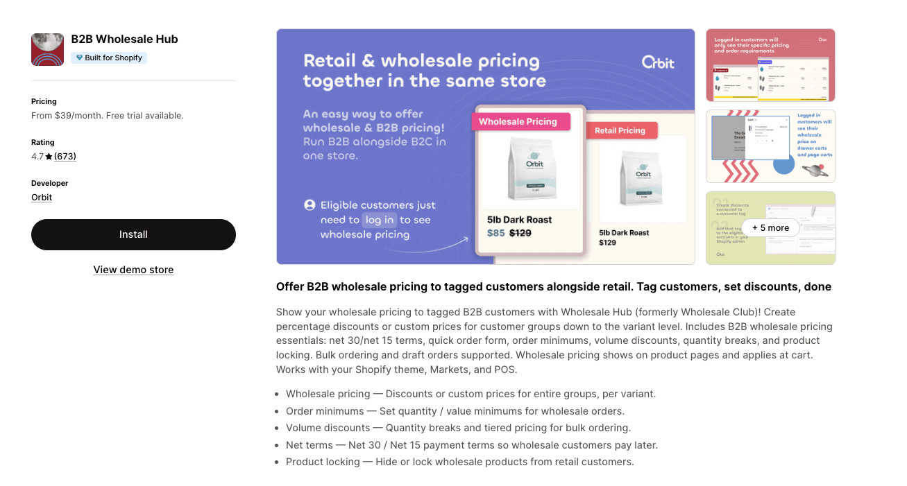 B2B Wholesale Hub - Top Shopify Order Limit Apps
