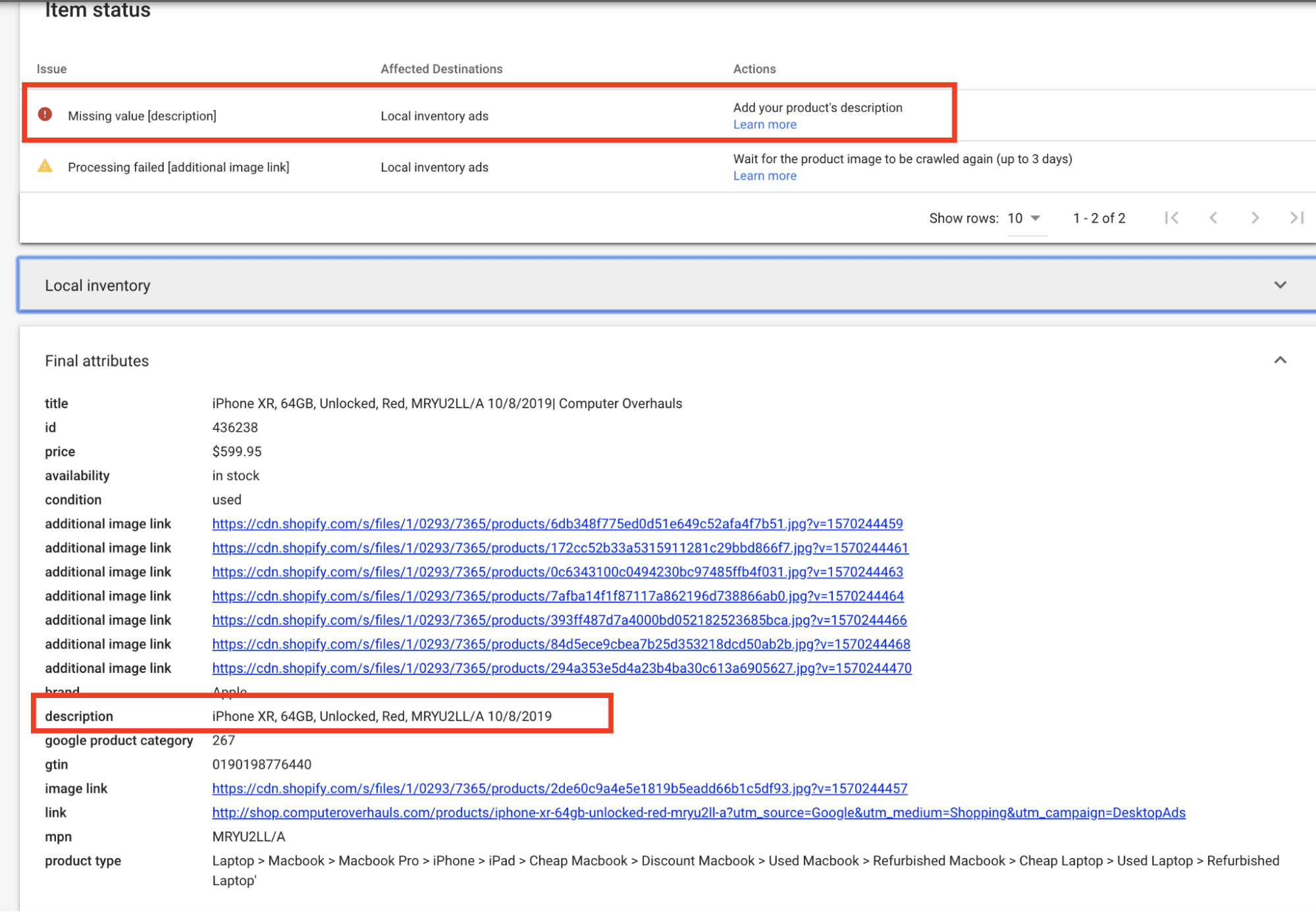 Check for Missing or Incorrect Information