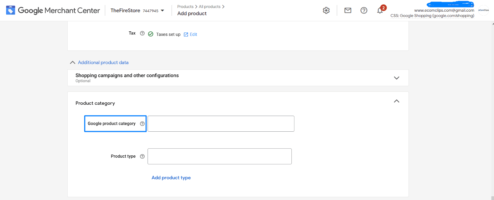Manually creating a Google Shopping Feed