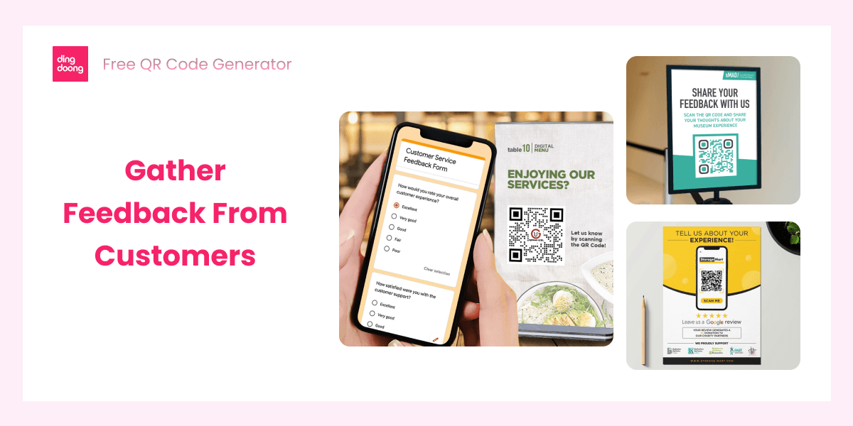 Qr codes used for gathering feedback from customers
