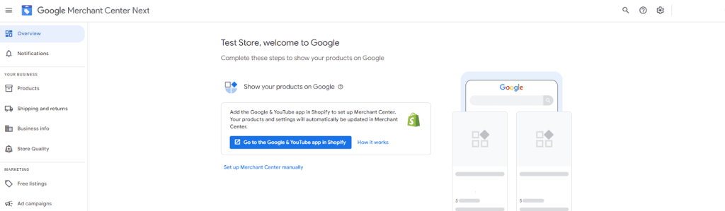 Google Merchant Center account
