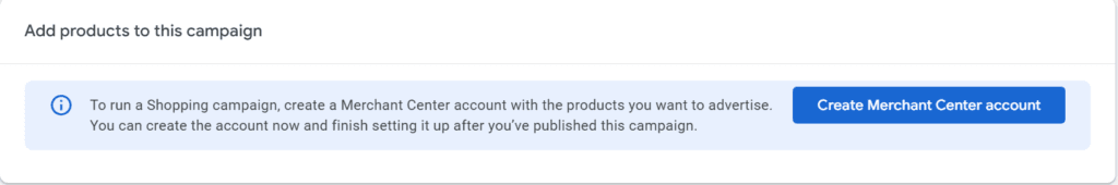 Pick your linked Merchant Center account and set the country of sale.