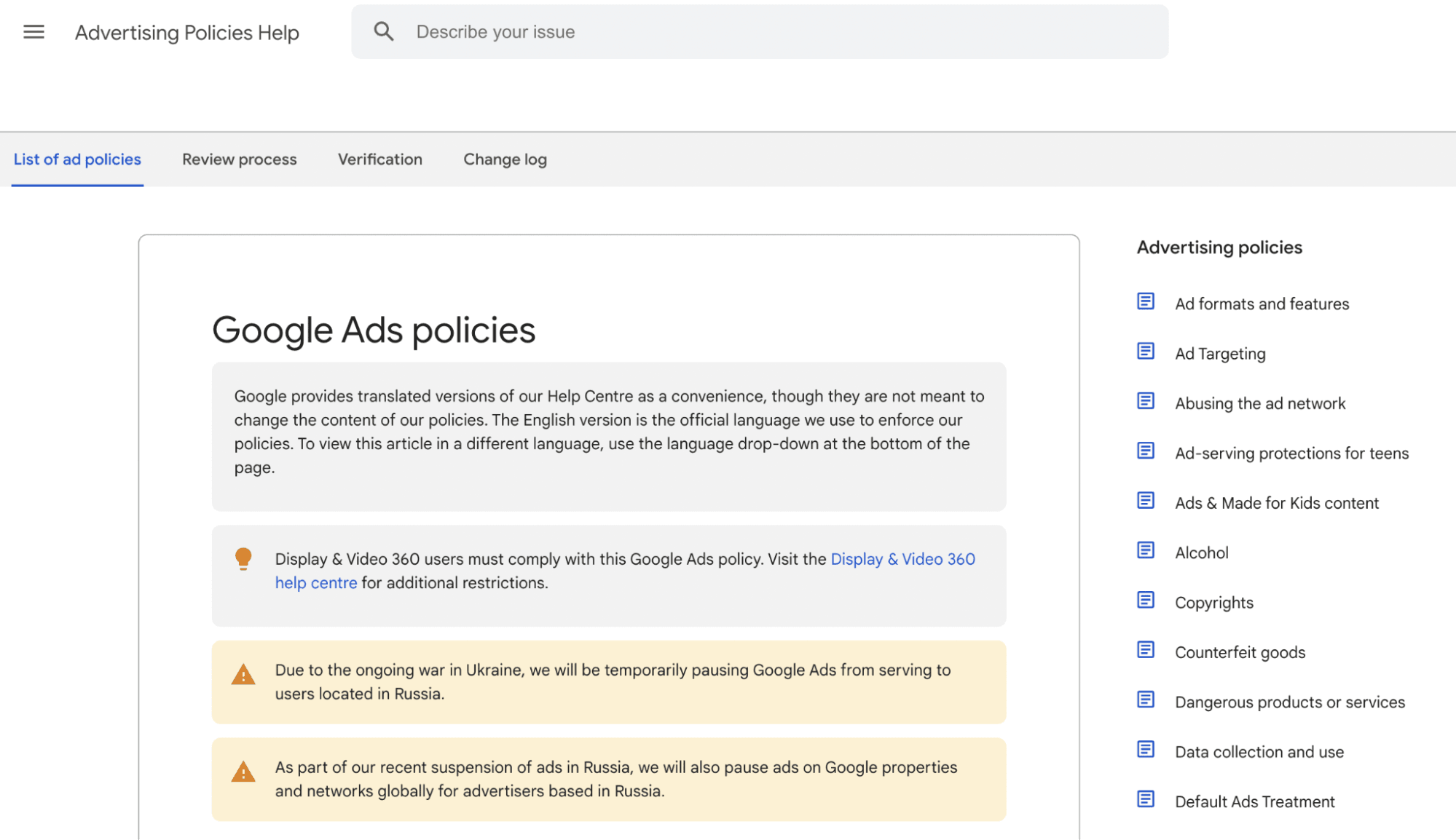 Policy violations or restricted content