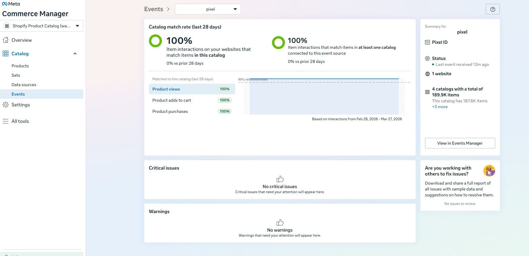 Check Catalog Match Rate in Meta