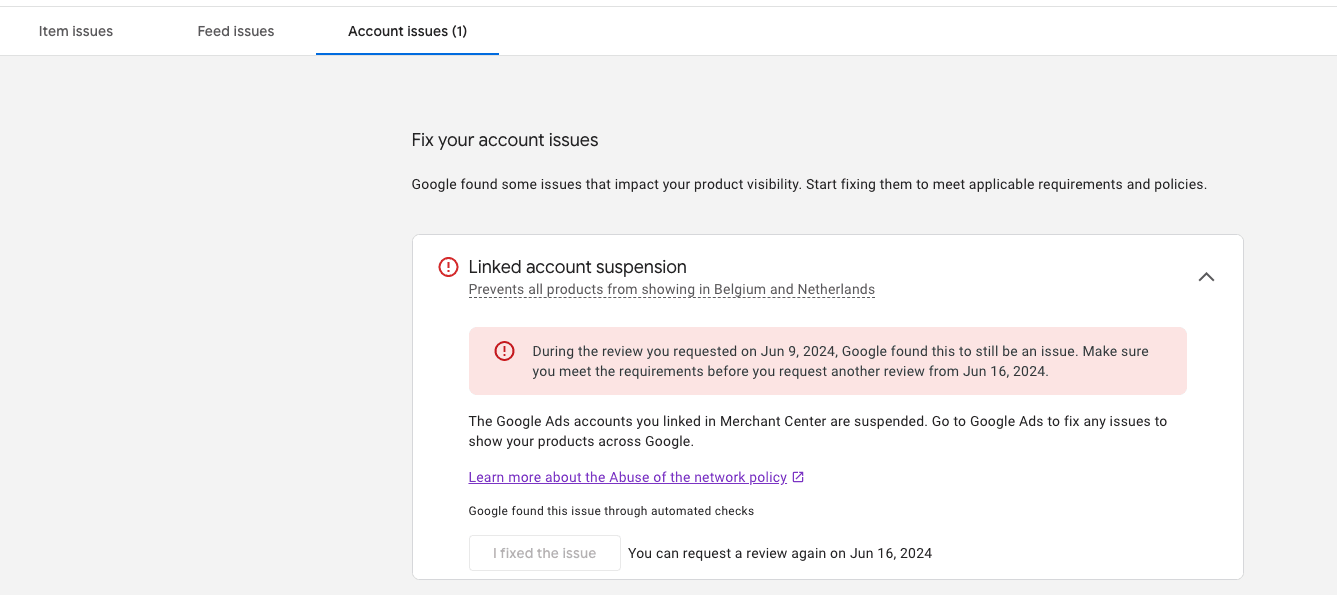 Review the Diagnostics tab in Merchant Center