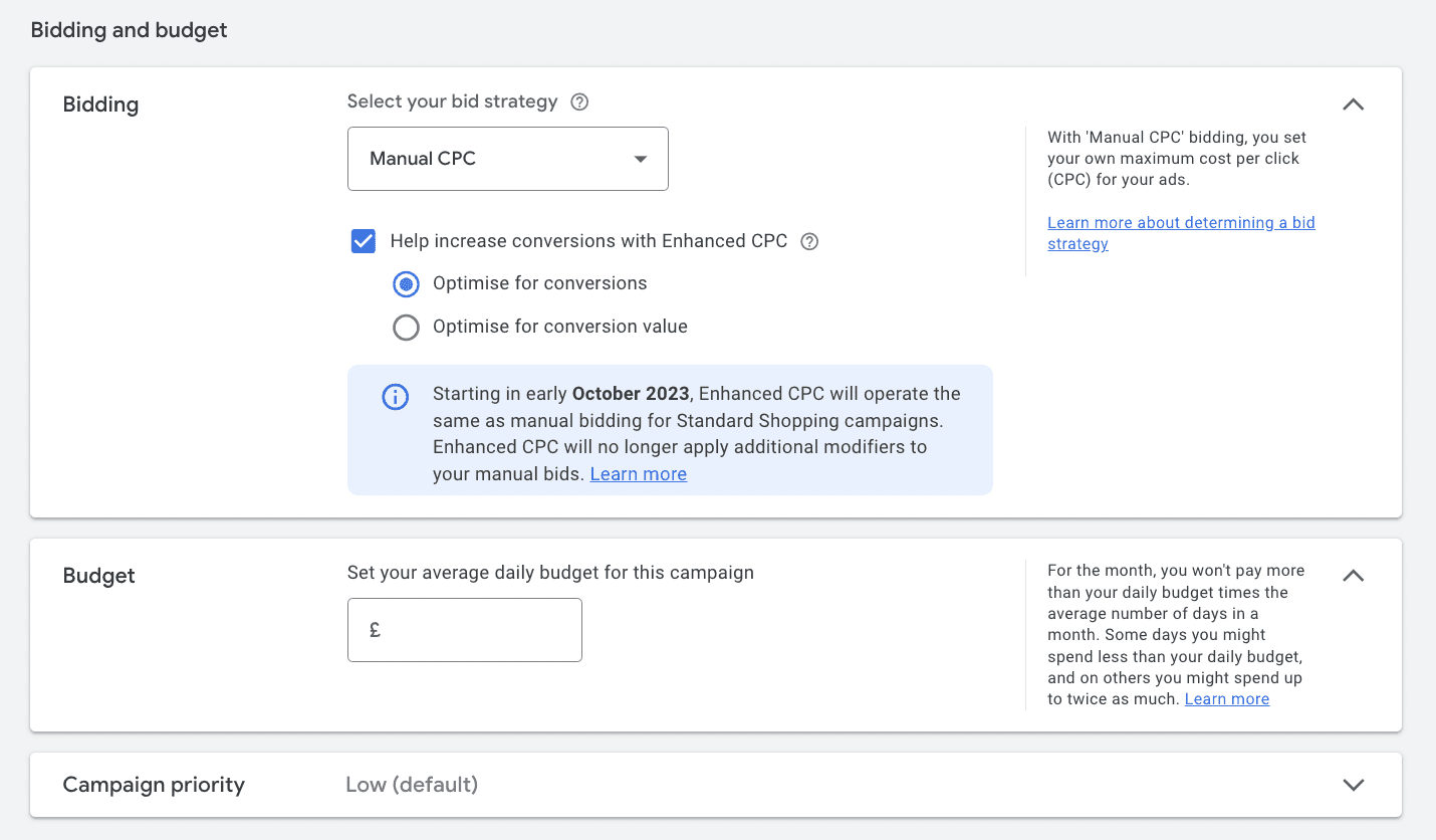 Set a daily budget and bidding strategy