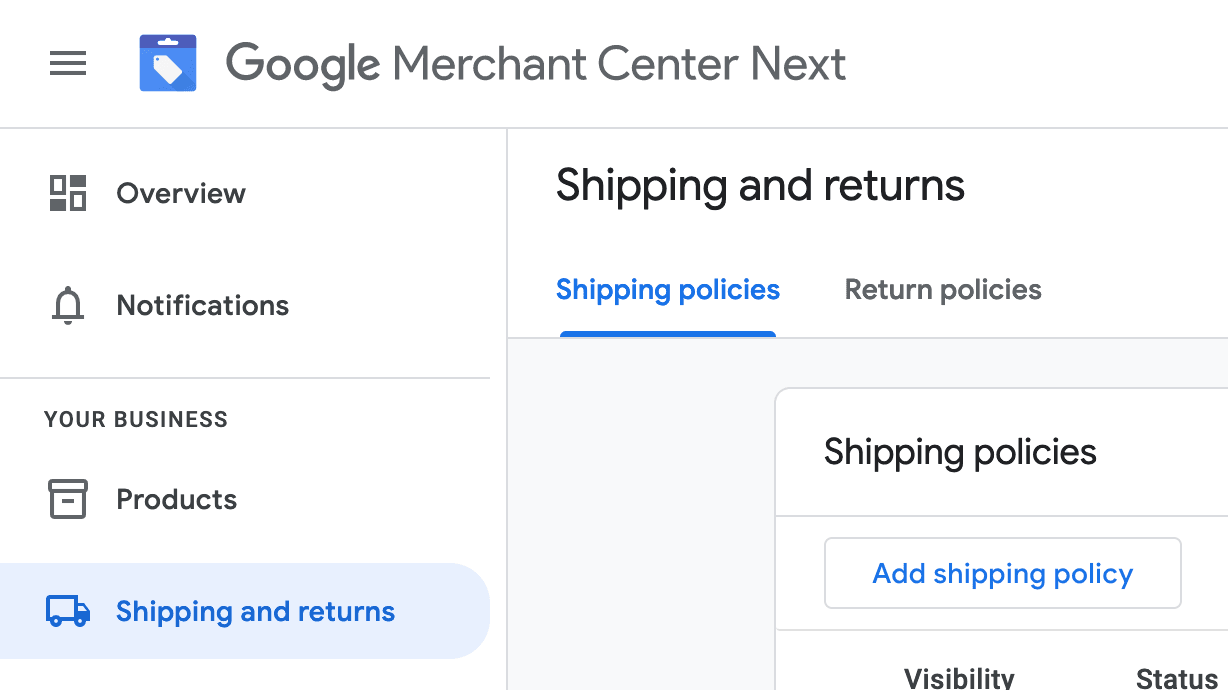 Shipping and return policy