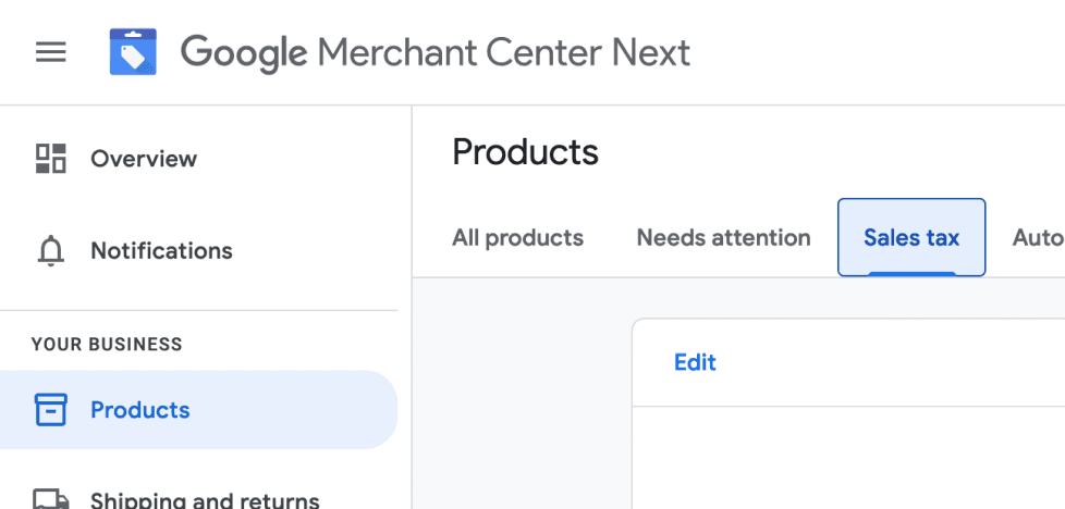 Tax settings (if applicable)