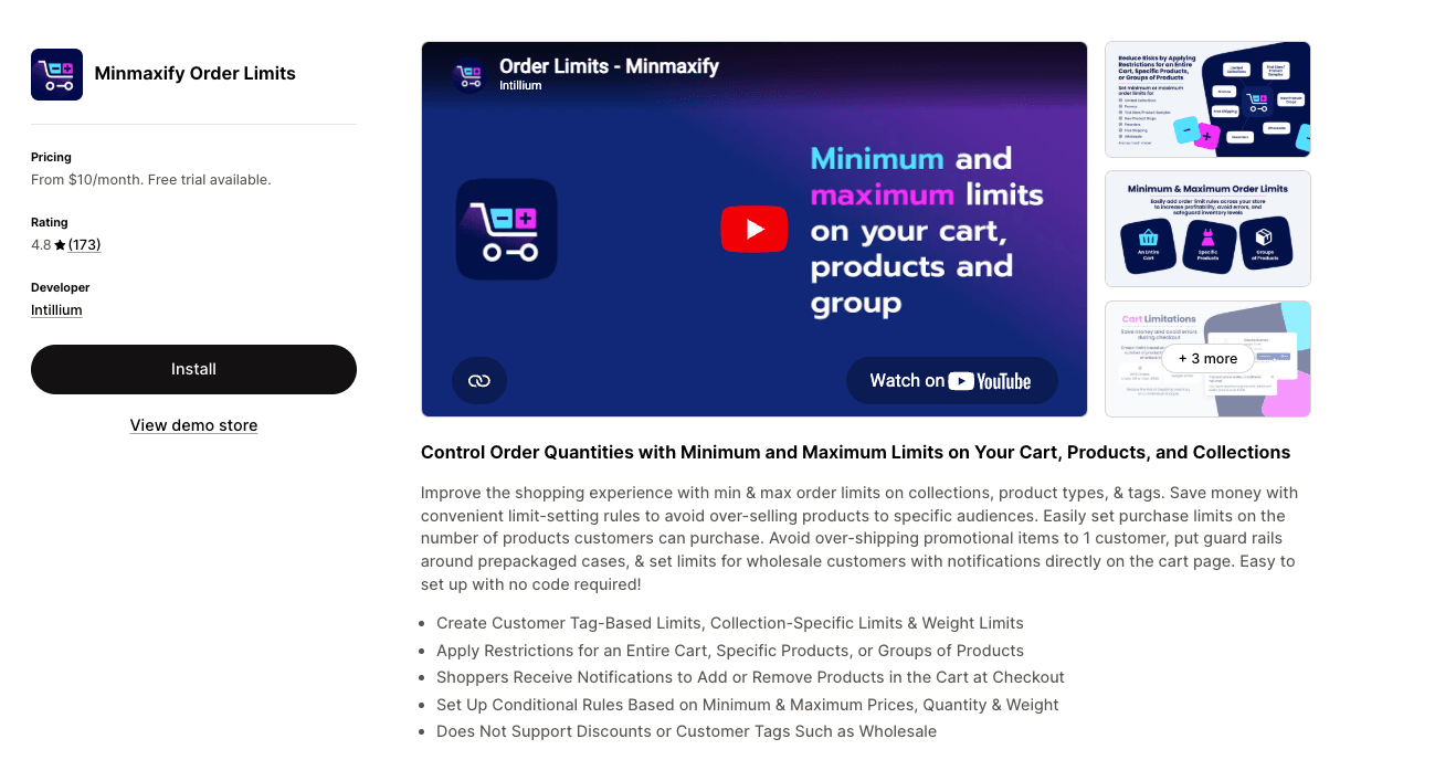 Minmaxify Order Limits - Top Shopify Order Limit Apps