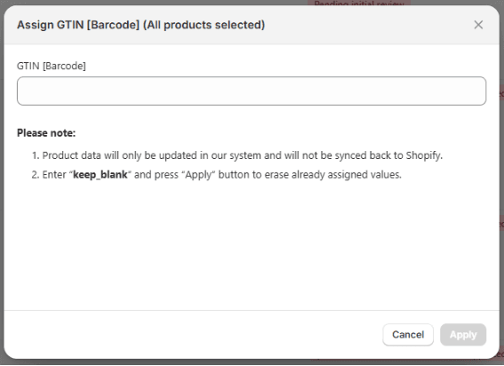 input barcodes once and apply