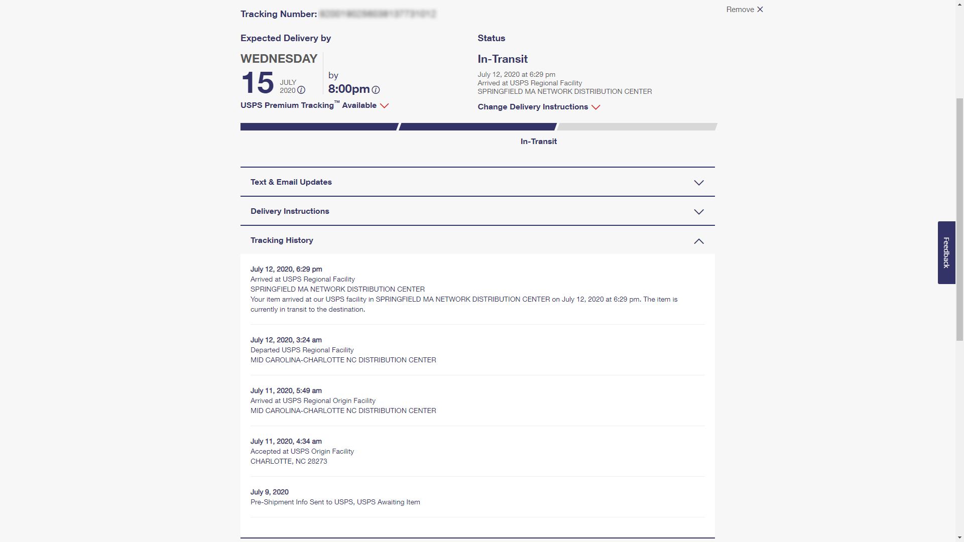 tracking information 